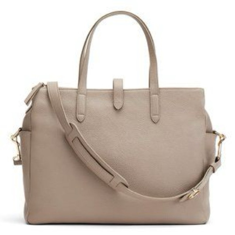 Cuyana Leather Triple Zipper Overnight Bag